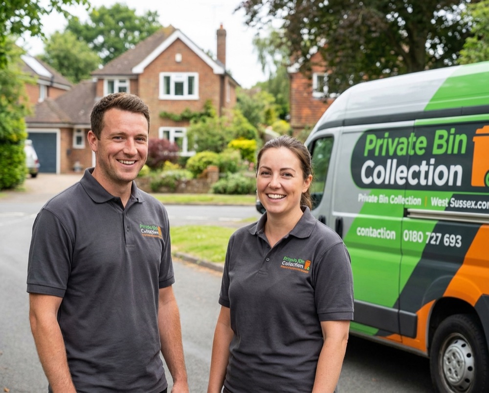 Friendly bin collection team member serving Rustington homes